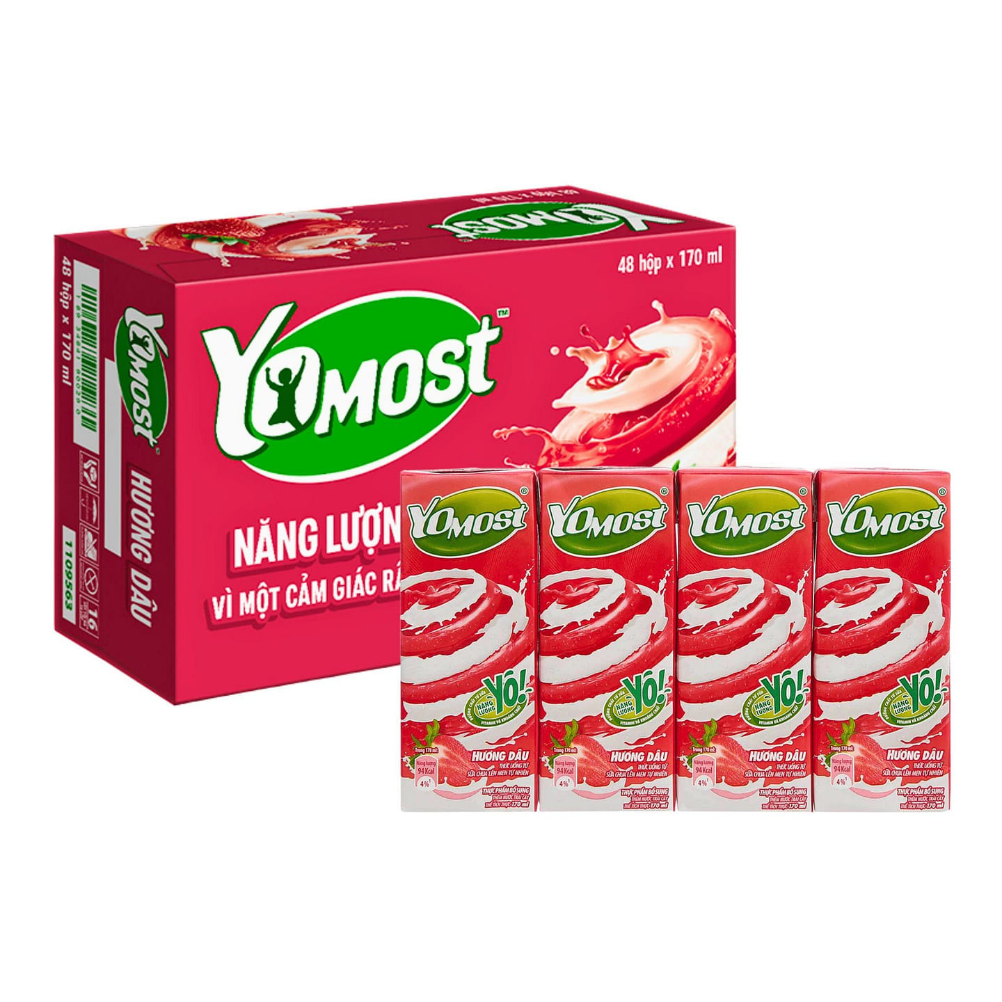[YOMOST] Yogurt Drink Strawberry Flavor – 48 x 170 ml