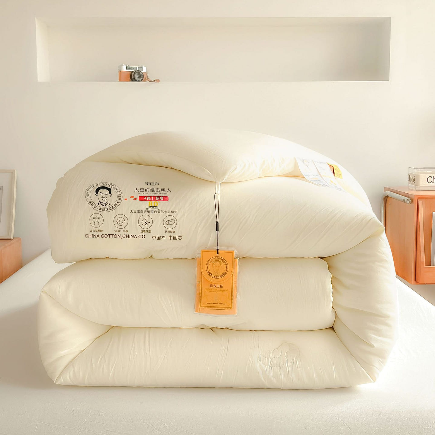 Bean Silk Duvet for Winter 200X230cm 4kg White 1 個