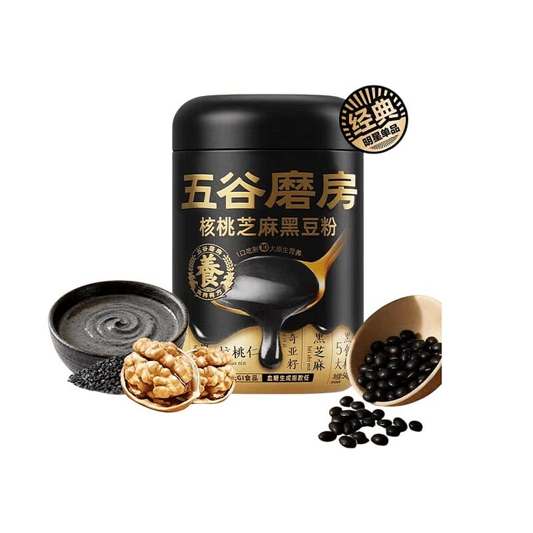 五谷磨房核桃芝麻黑豆粉黑芝麻糊经典款546g*1罐 546 克