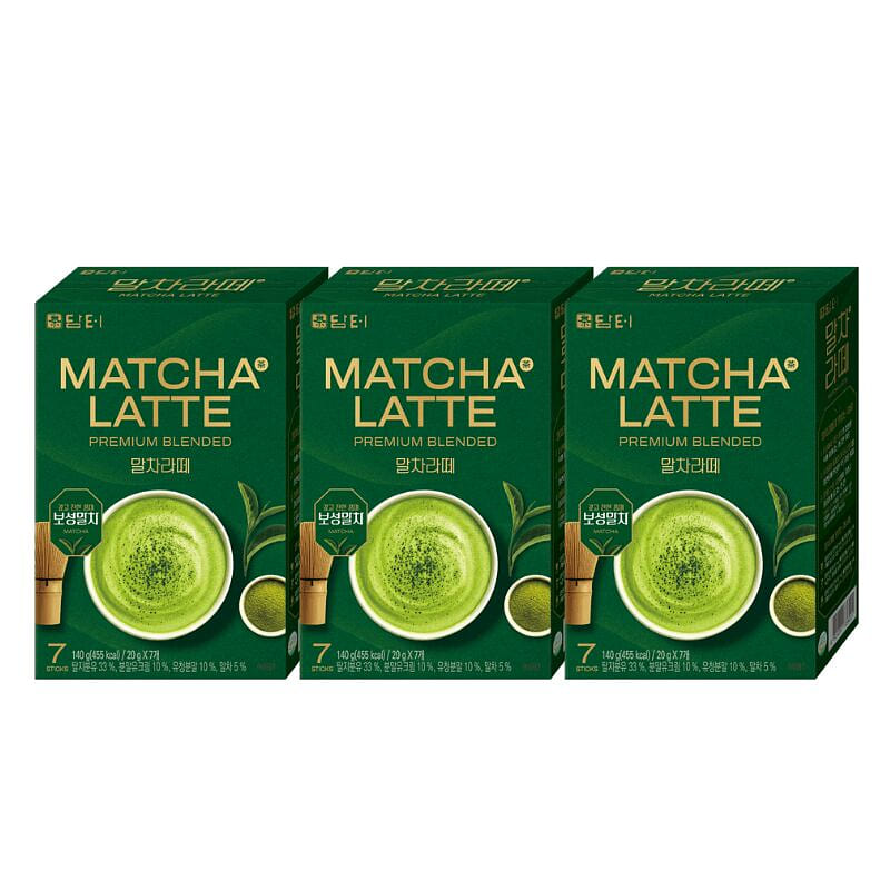 Damtuh Matcha Powder Latte, 7 Sticks x 3 Boxes 20 g