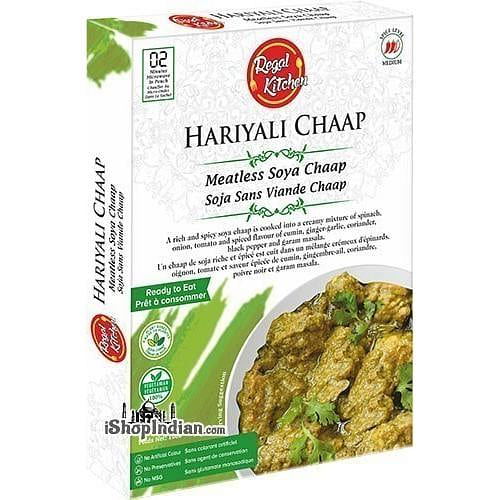 Regal Kitchen Hariyali Chaap – Greens Soya Curry (Ready-to-Eat), 10 oz box 10 oz