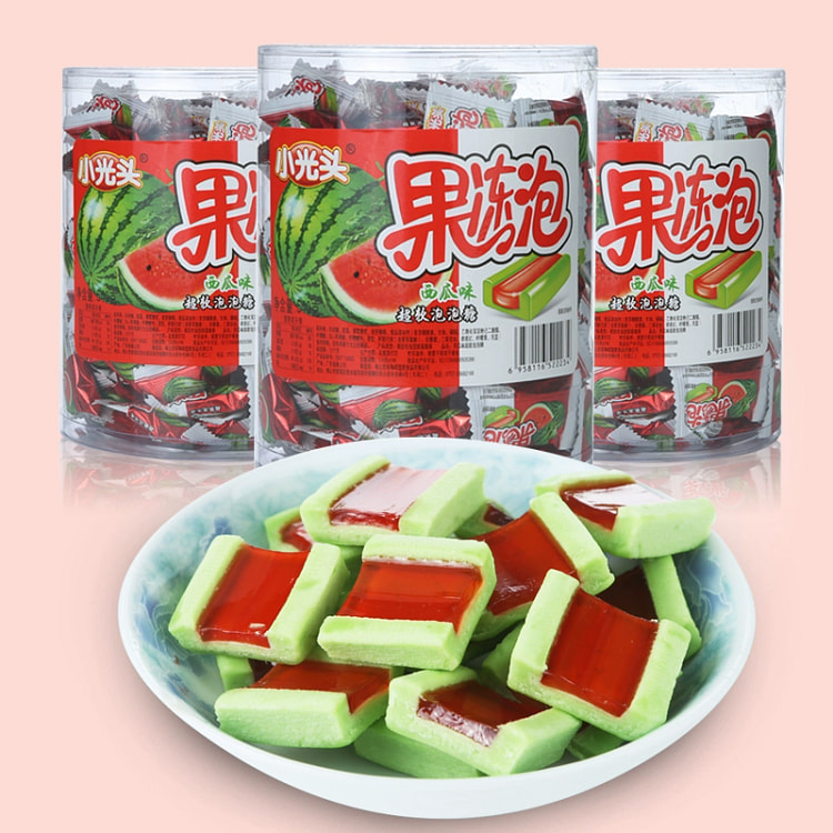 Jelly, watermelon, bubble gum, individually packaged 140g * 1 bucket, appro