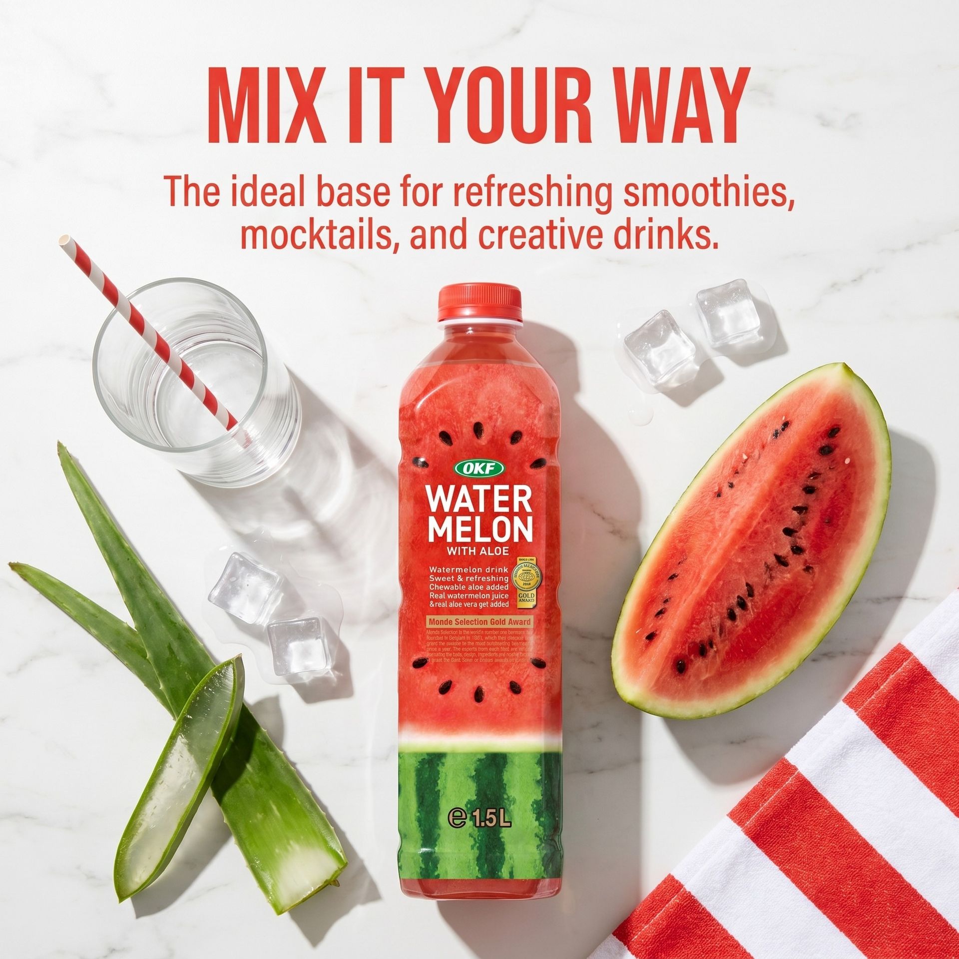 Get Watermelon Aloe Vera Juice Drink with Pure -12pk 50.72 fl.oz Delivered  | Weee! Asian Market
