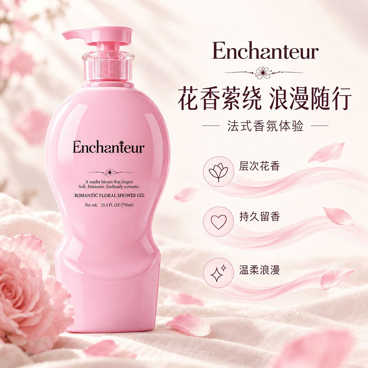 Enchanteur Romantic Floral Shower Gel 750 ml