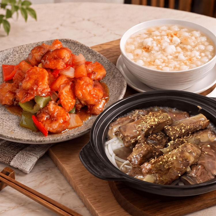 粤味团圆聚会套餐 (2道主菜 大份+汤羹） 1 份
