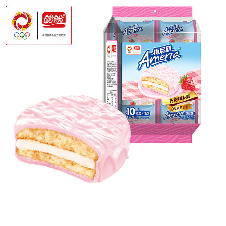 梅尼耶早餐面包巧克力派草莓味260g*1袋