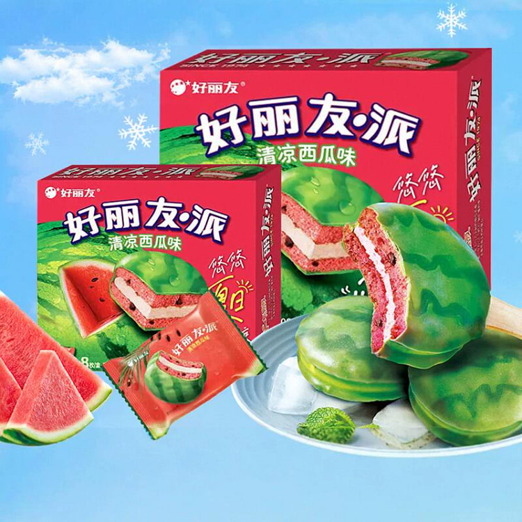 Watermelon pie with sandwich pastry