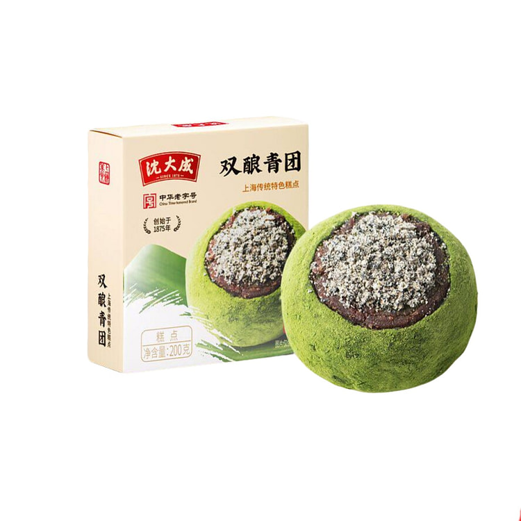 沈大成豆沙糯米清明果传统糕点心麻薯零食小吃双酿青团 200 克