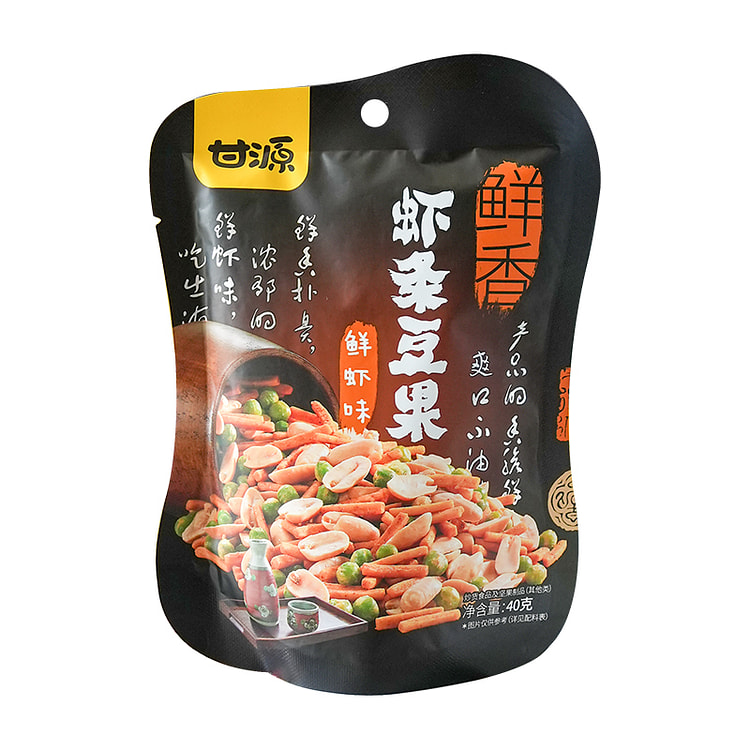 甘源 鲜虾味虾条豆果青豆花生虾条炒货40g*1袋装