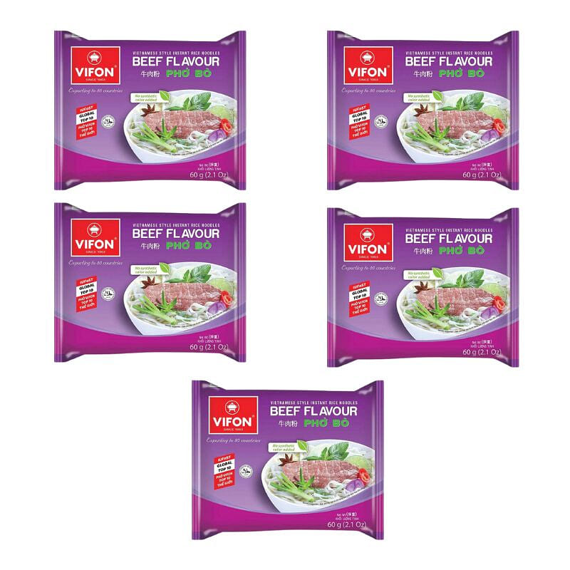 Vifon Pho Bo Beef Flavor pack of 5 1 each