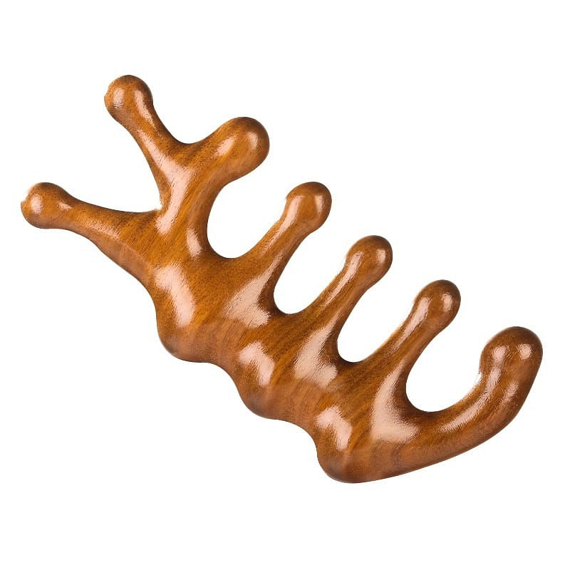 Massage Comb Head Meridian Comb Sandalwood 7-Finger Massage Comb 1pc 1 each