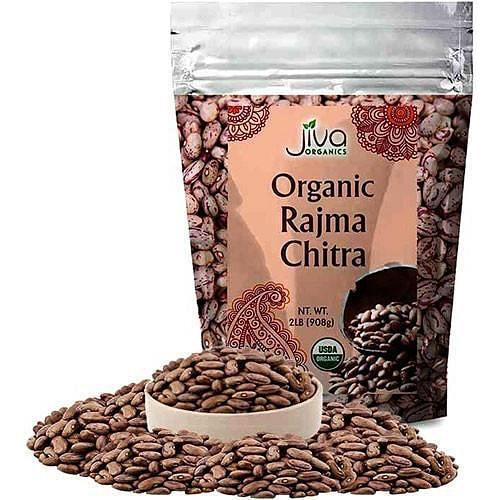 Jiva Organics Rajma Chitra - Speckled Kidney Beans - 2 lbs