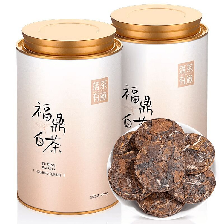 落茶有意 福鼎老白茶饼250g 250 克