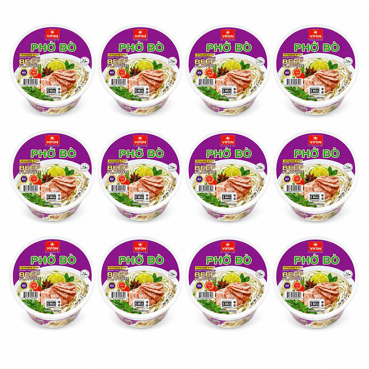 Phở Hương Vị Bò VIFON (12 Tô Nhựa) 2.47 oz*12 counts
