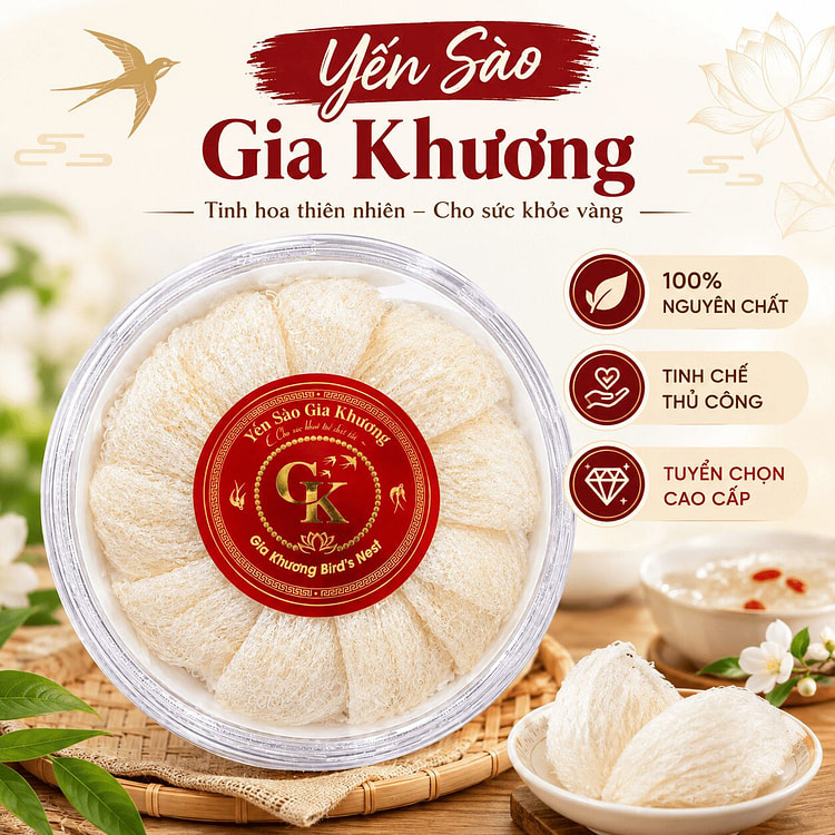 Yến Sào Gia Khương-Tinh Chế Trải Sợi 100 g