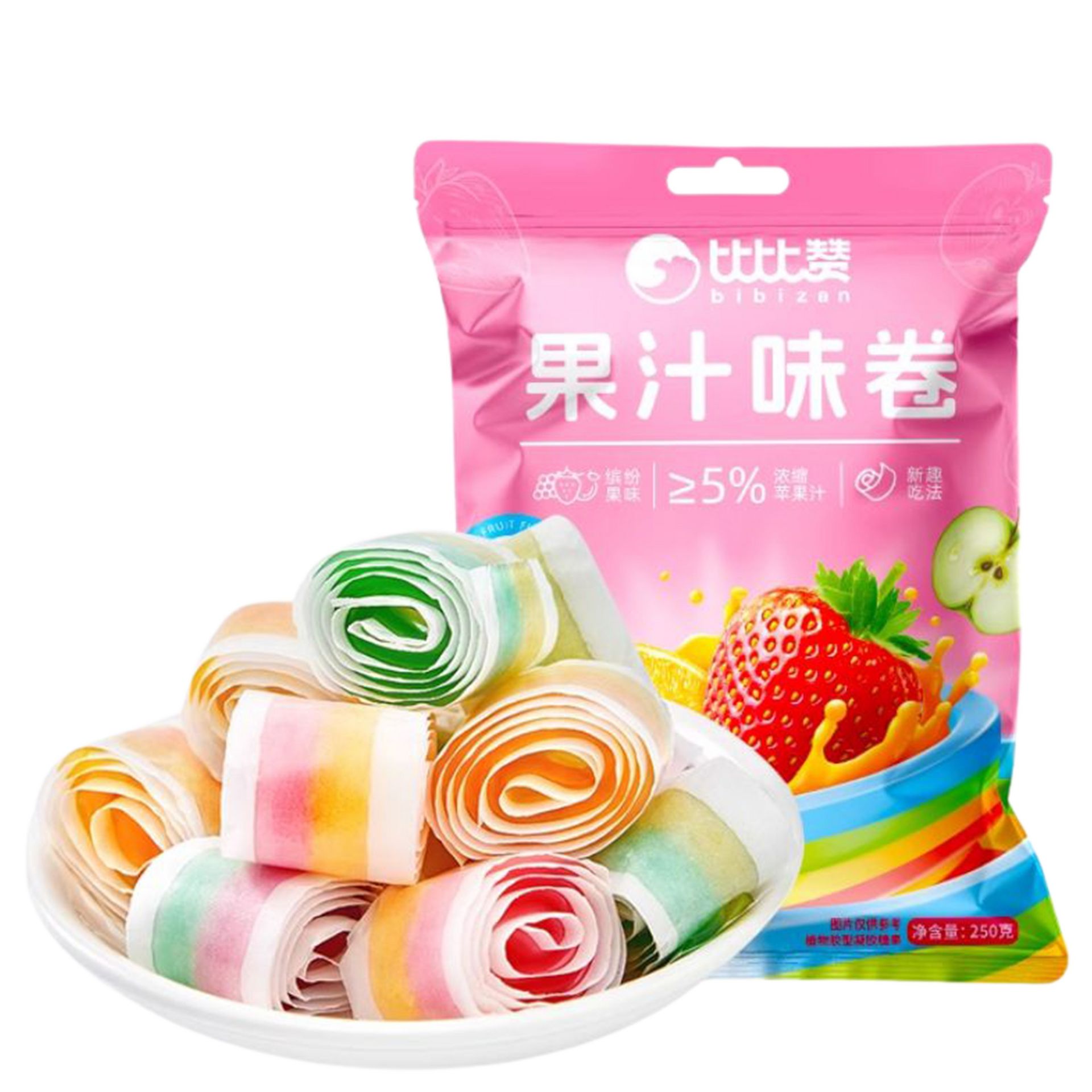 bibizan Juice roll Fruit roll Curly candy Soft candy Nostalgic snack Snack food 250 g