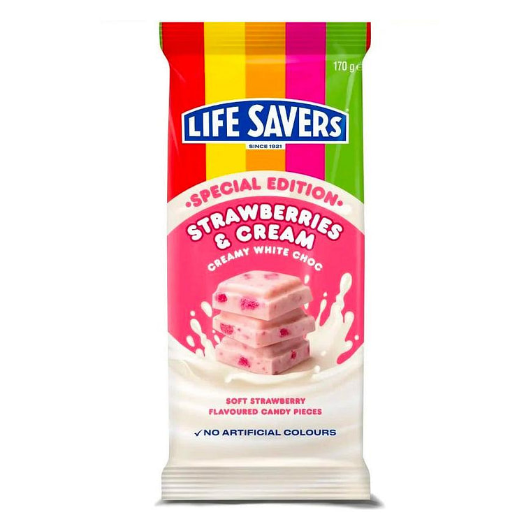 Life Savers Strawberries & Cream Chocolate 170g 1 each