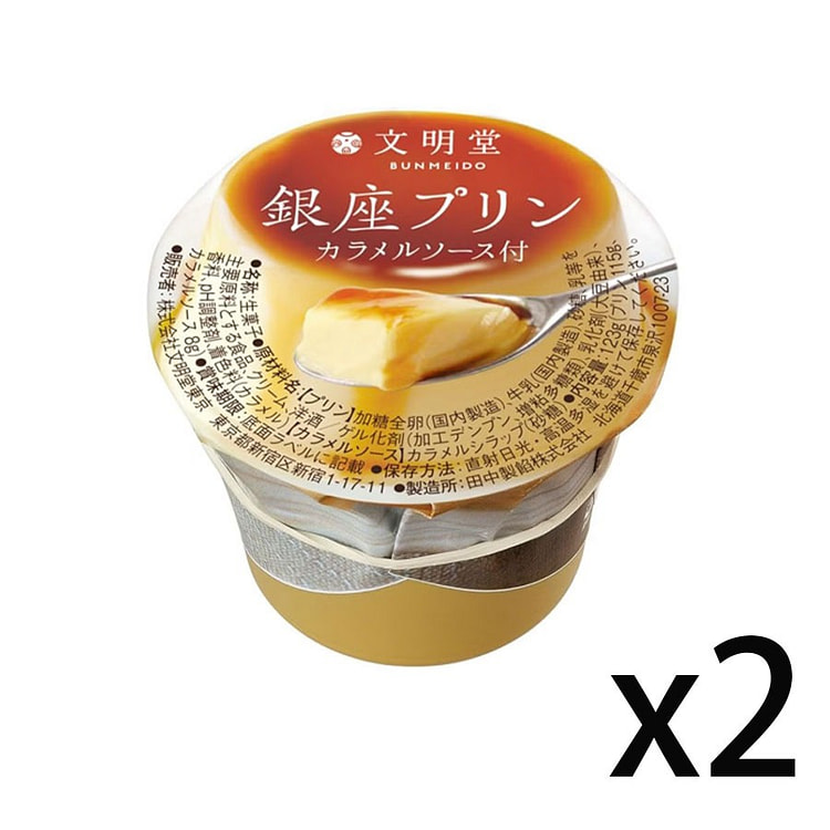 日本 文明堂 百年老店铺 银座布丁  伴手礼 人气 布丁  烤制焦糖点心 2个入/