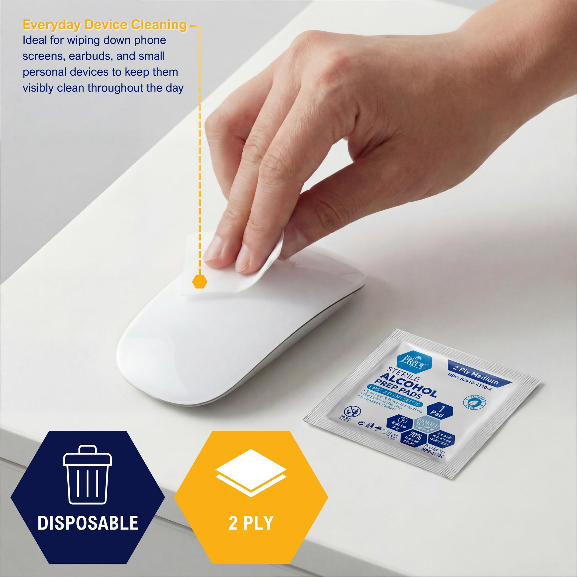 100 Count Sterile Alcohol Prep Pads, Antiseptic 1 each - Weee!