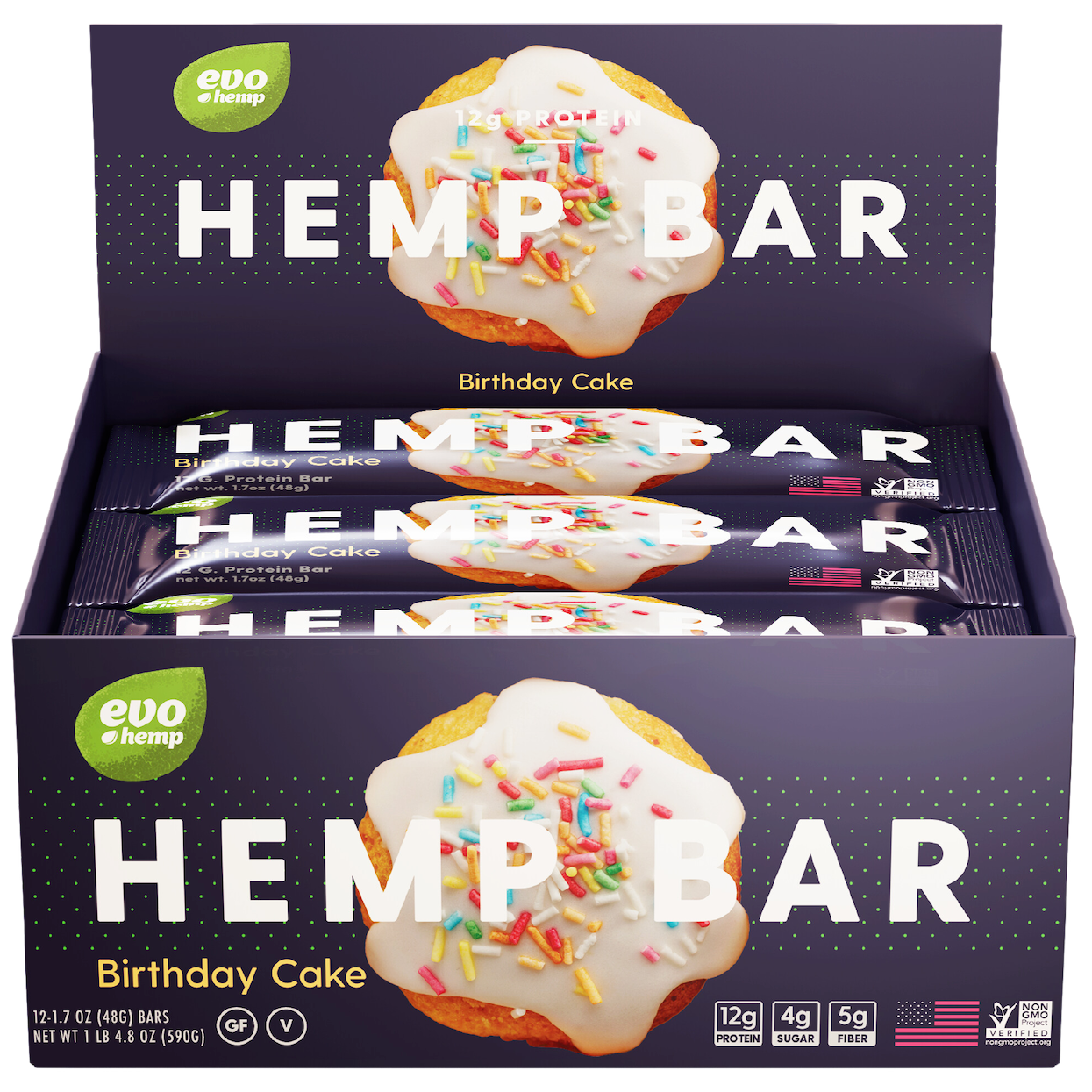 Birthday Cake Protein Bar 12 each