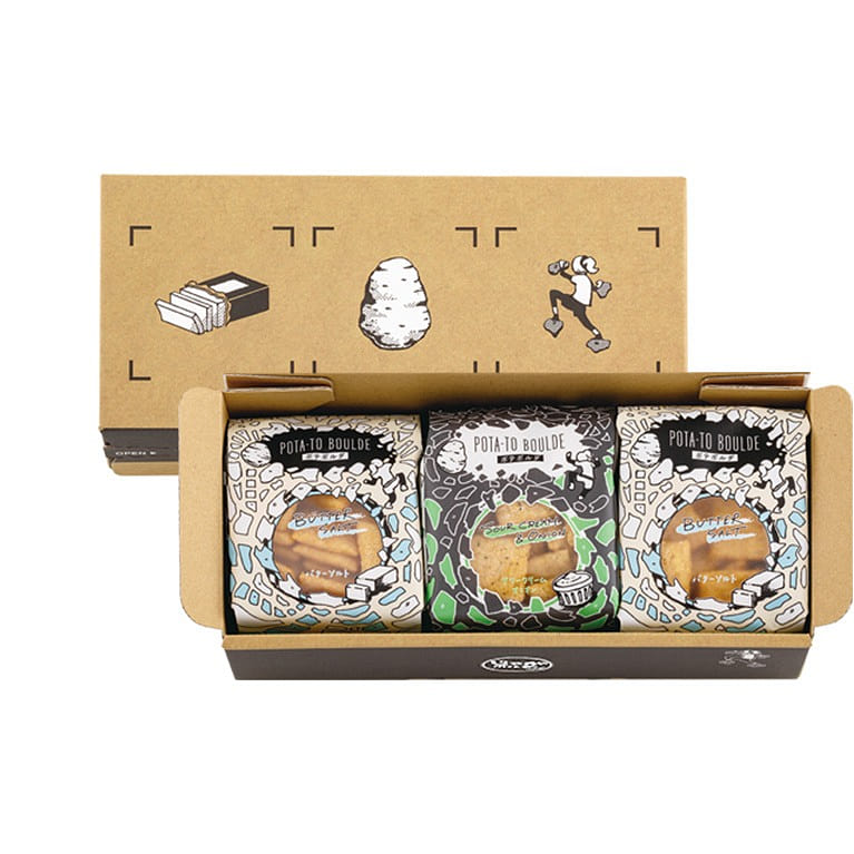 POTA-TO Boulde potato chips set (Butter Salt Flavor*2, Sour Cream & Onion*1) 1 box
