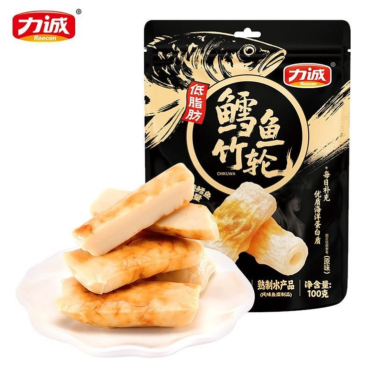 力诚低脂竹轮鳕鱼卷 高蛋白休闲解馋零食 1袋 100 克