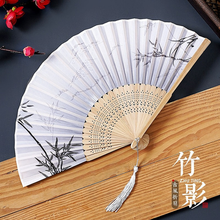 古风扇子折扇 中国风汉服旗袍舞蹈夏日小扇（竹影）