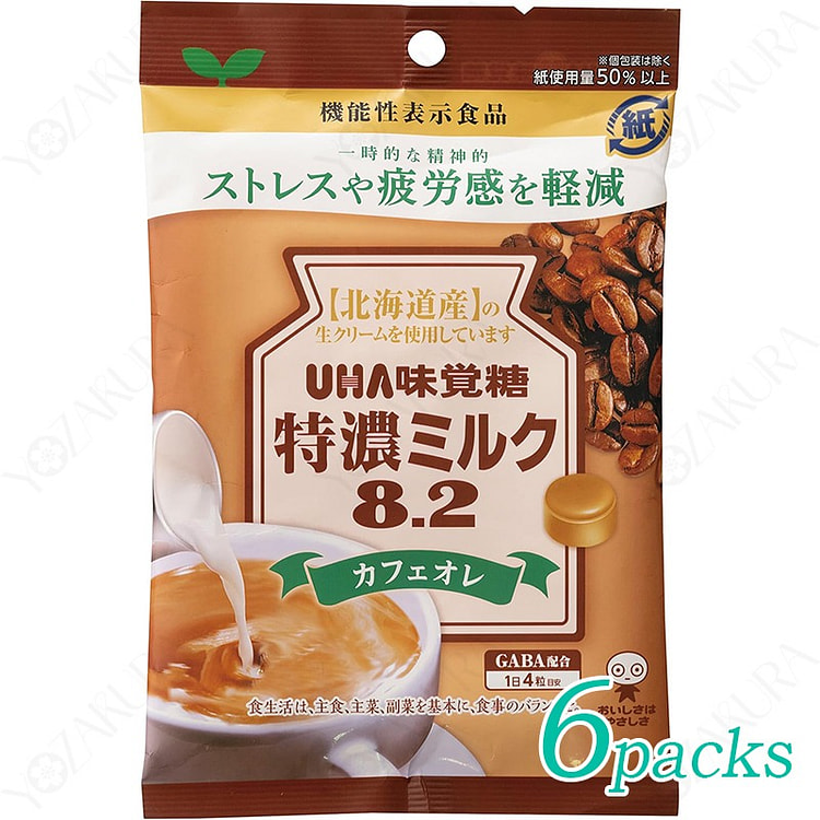 悠哈 特浓牛奶8.2 咖啡欧蕾 93g × 6袋