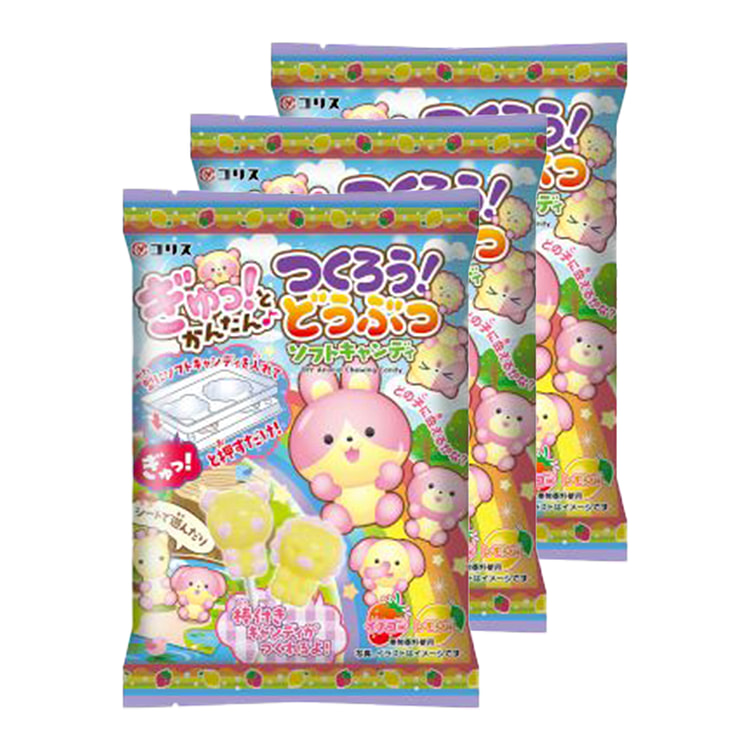 Coris 动物造型手工模压食玩软糖棒（草莓和柠檬味） 2枚入 x3 （保质期 01/31/2025 ）