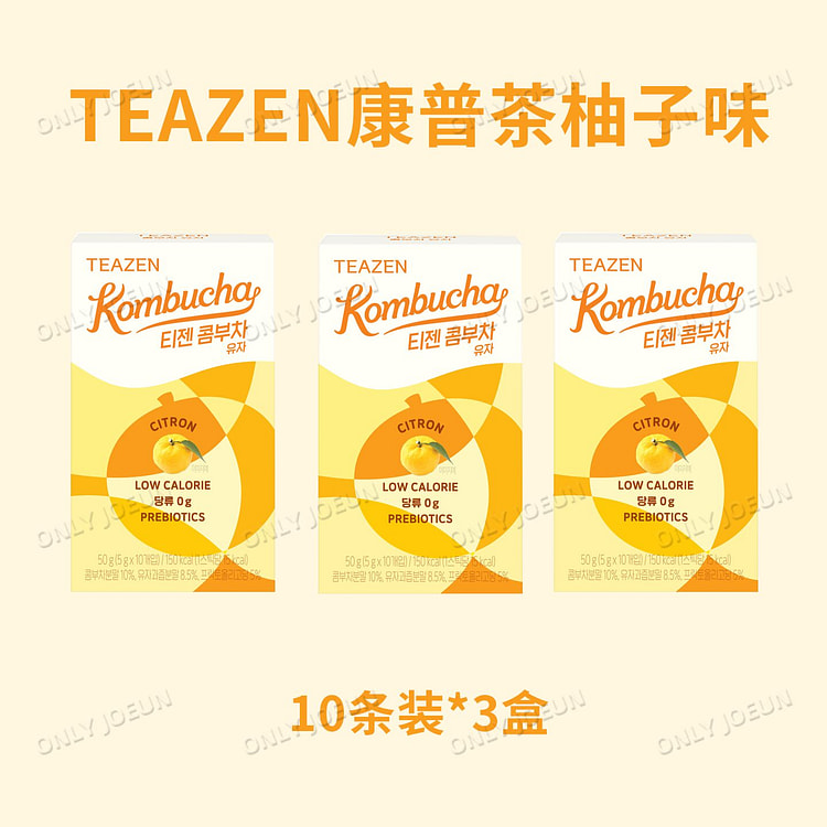 TEAZEN康普茶低卡饮品柚子味10条*3盒