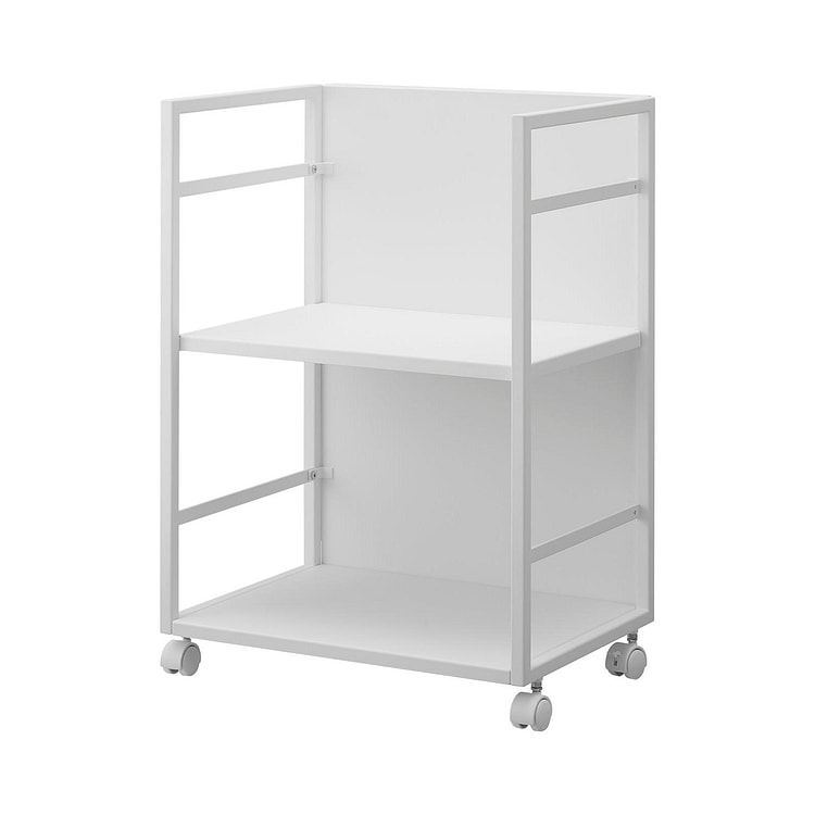 Two-Tier Hideaway Storage Cart (24" H)  - Steel White