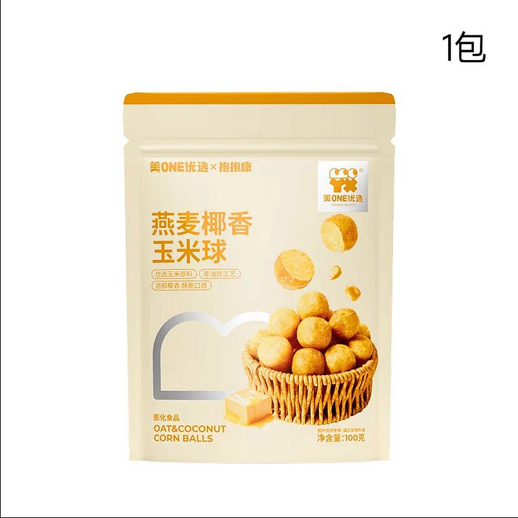 美ONE优选燕麦椰香玉米球100g*1袋 100 克