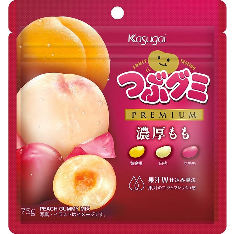 春日井 桃子 果汁 软糖 3种 桃子口味 75g