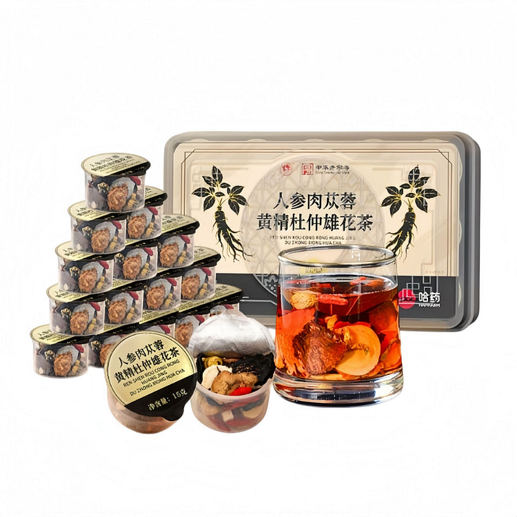 哈药八宝茶1盒15罐枸杞人参肉苁蓉淫羊藿补精强肾茶 1 盒