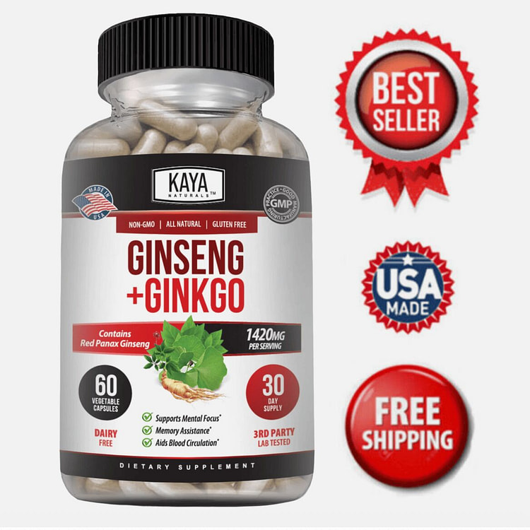 Ginkgo Biloba + Ginseng Extract Red Panax Focus Br 1 bottle