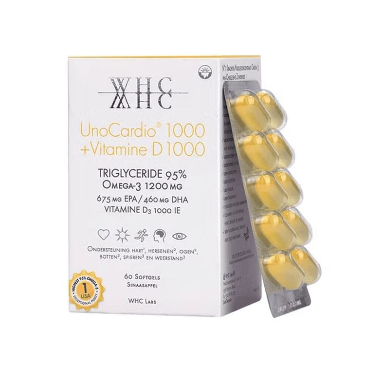 WHC UnoCardio 1000 60 Softgels 1 box