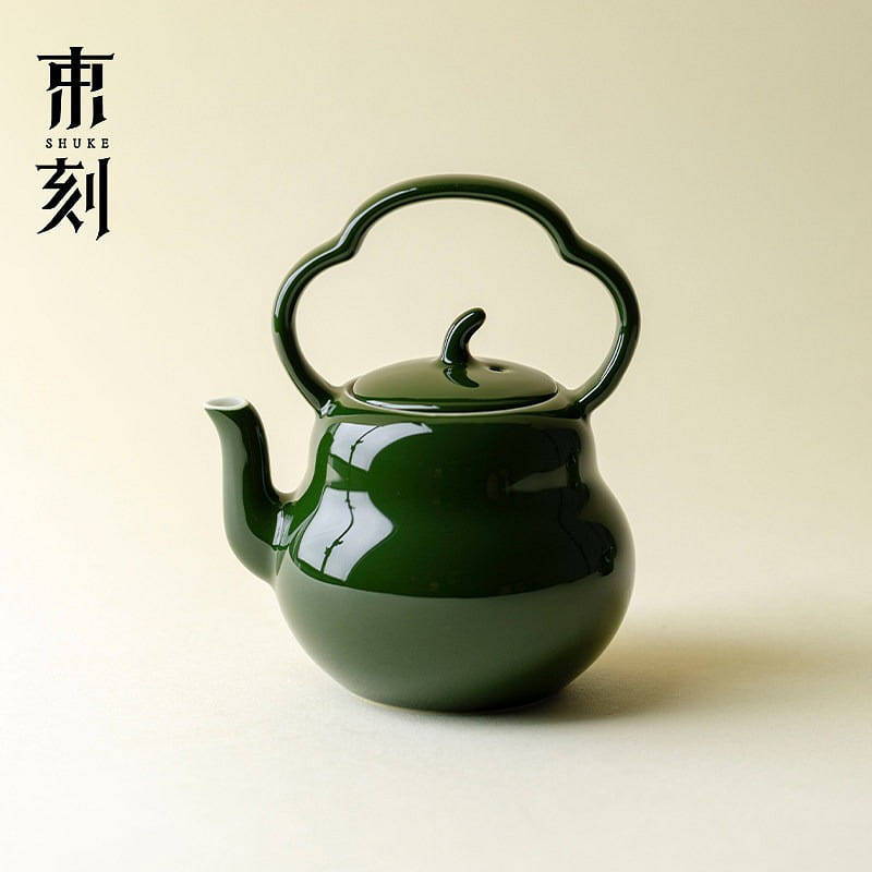 Shuke Green Gourd Teapot Handmade Japanese Filter 1 each