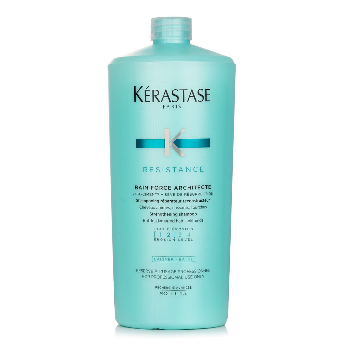 Kerastase Resistance Bain Force Architecte Strengthening Shampoo (For Brittle, Damaged Hair, Split Ends) 1000ml/34oz 1000 ml