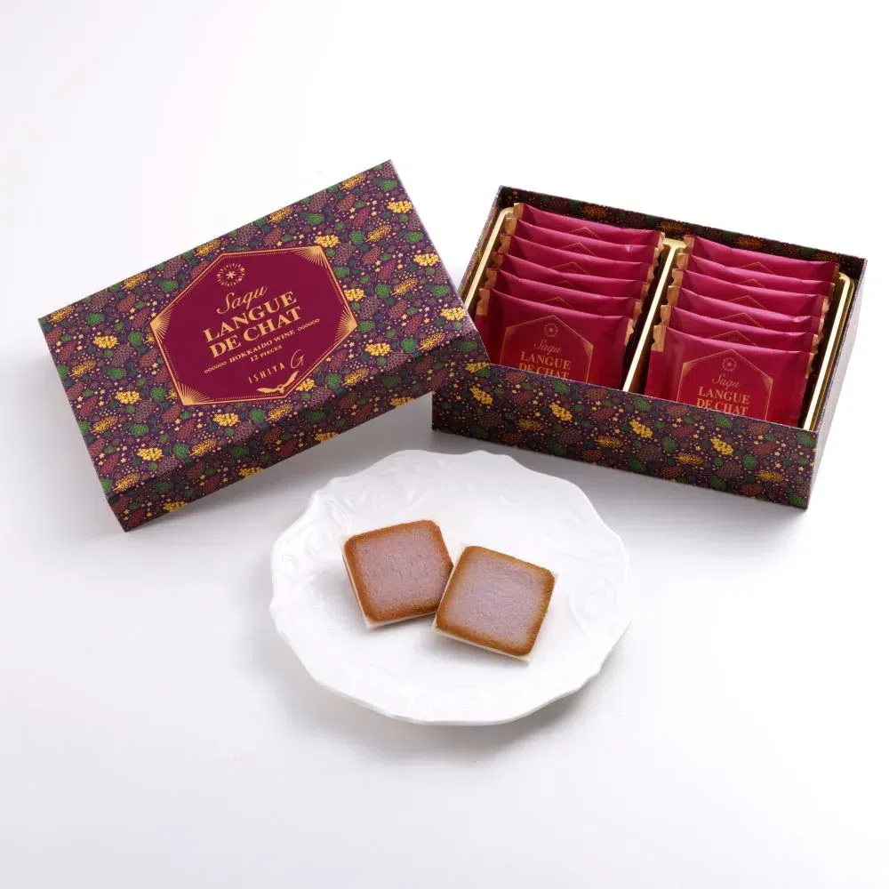 ISHIYA G Saqu Langue De Chat Hokkaidou Wine 12 pcs 1 box