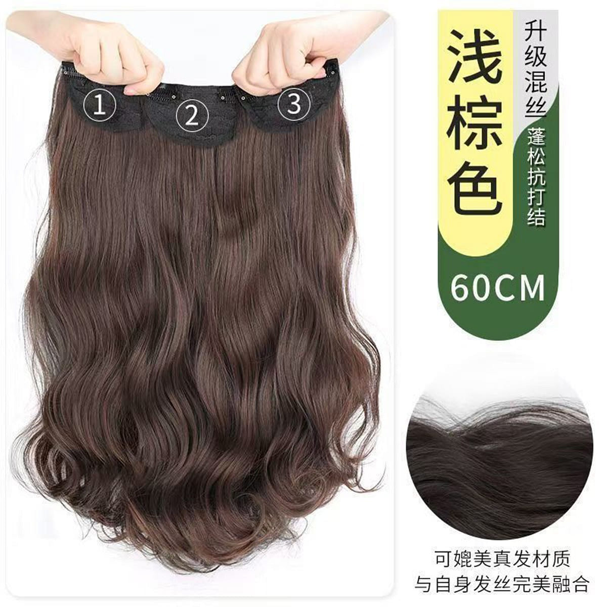 Wig piece Light Brown curly hair 60cm 3 piece 1 pack