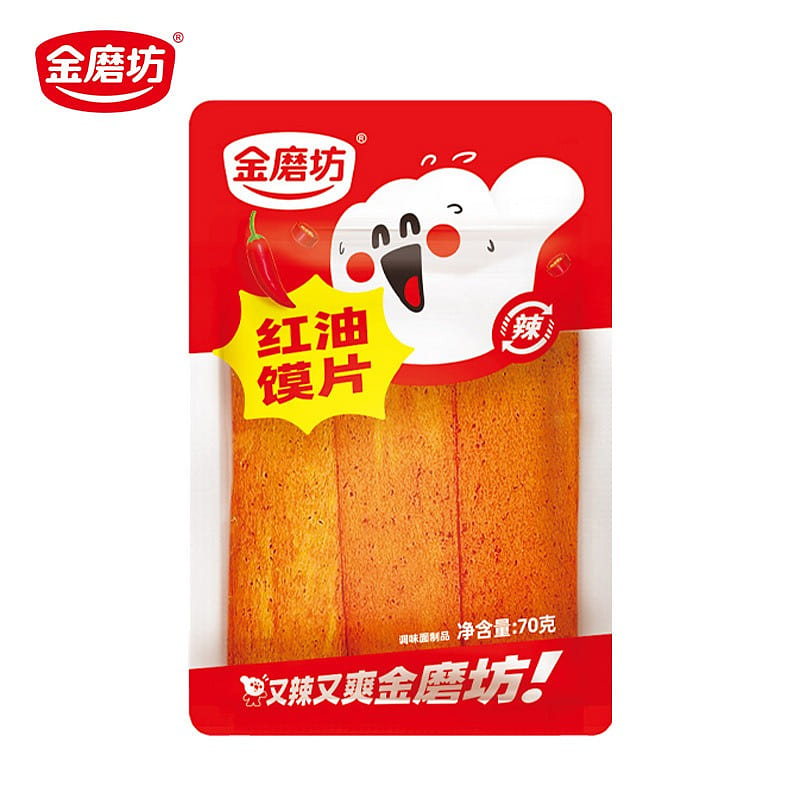 Golden Mill Red Oil Bun Slices 70g Spicy Chili Chips Dry Chips Spicy Flavor 70 g