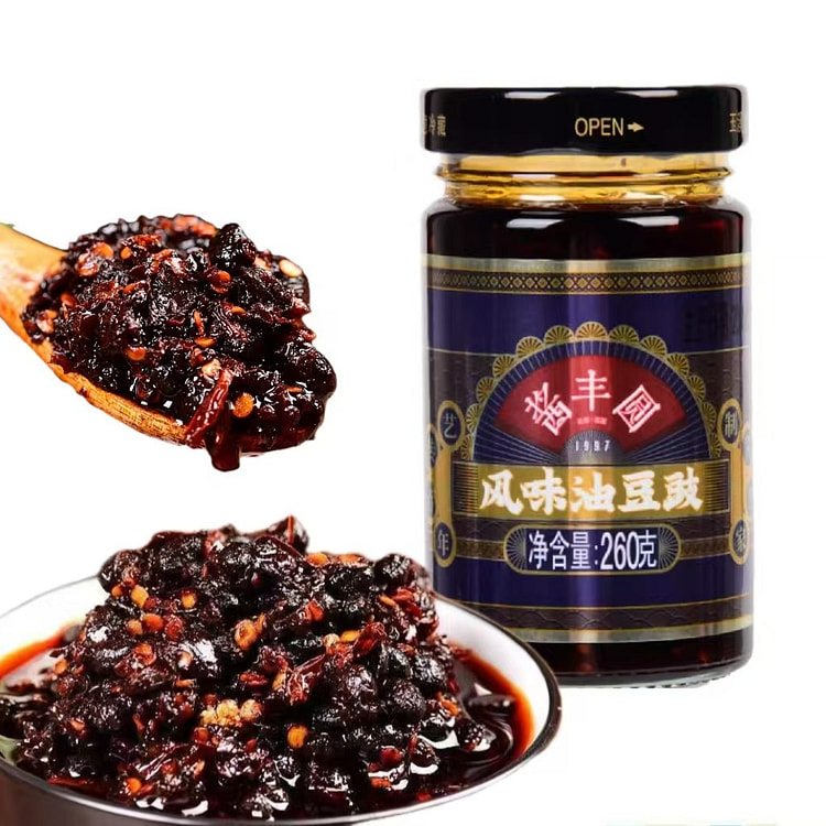 酱丰园 风味油豆豉260g*1瓶 下饭菜