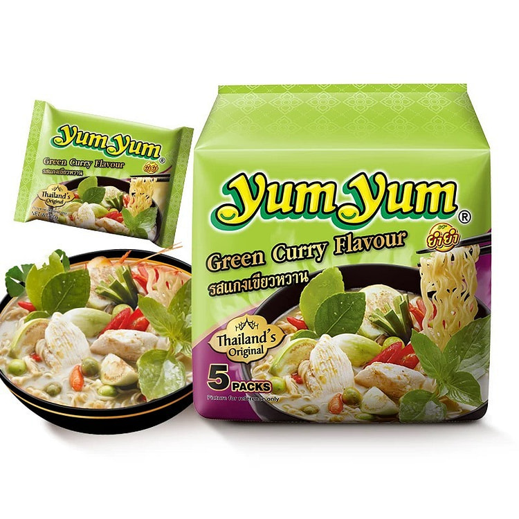 养养泰式冬阴功青咖喱泡面方便面海鲜进口 350 克
