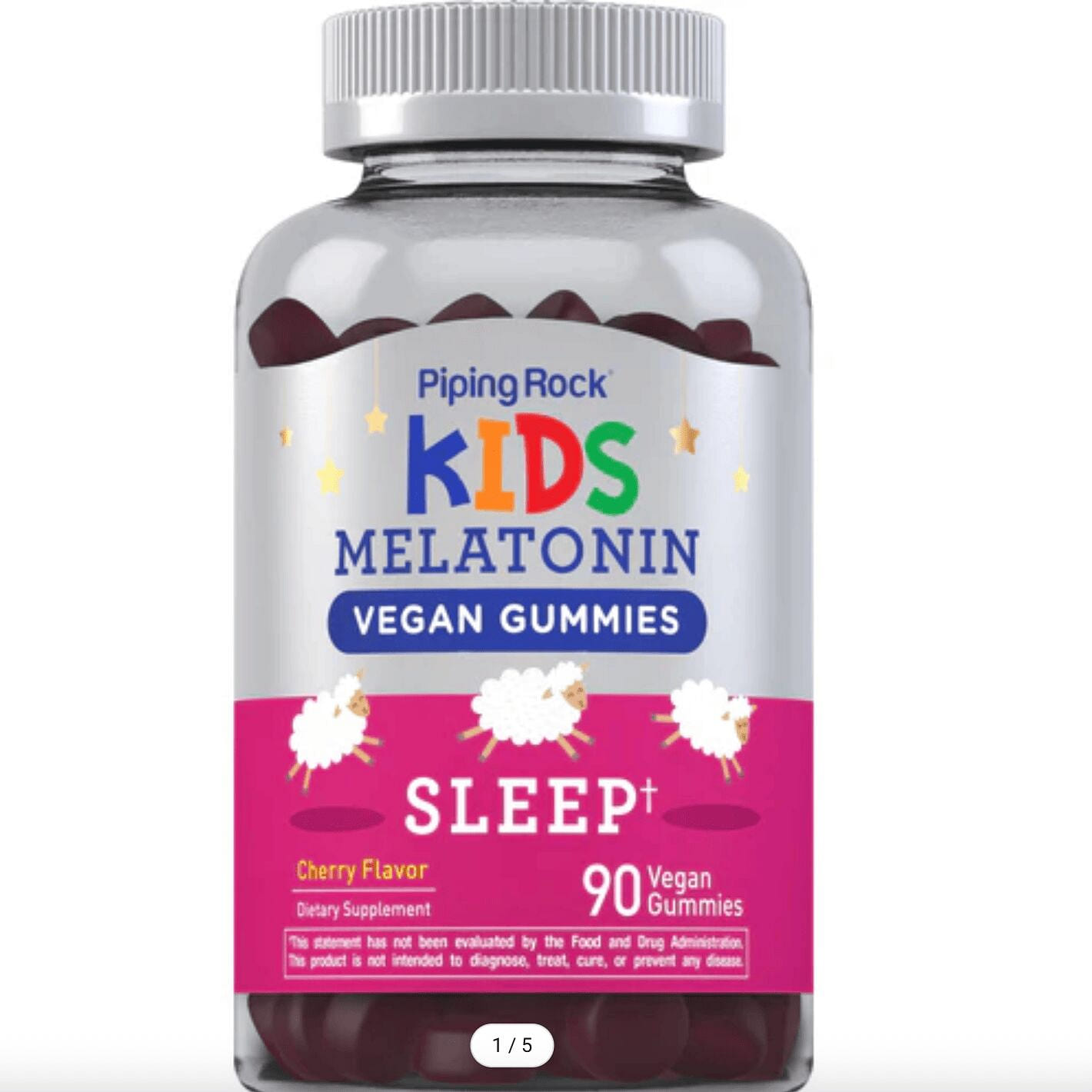 Kids Sleep Melatonin (Cherry), 90 Vegan Gummies 1 bottle