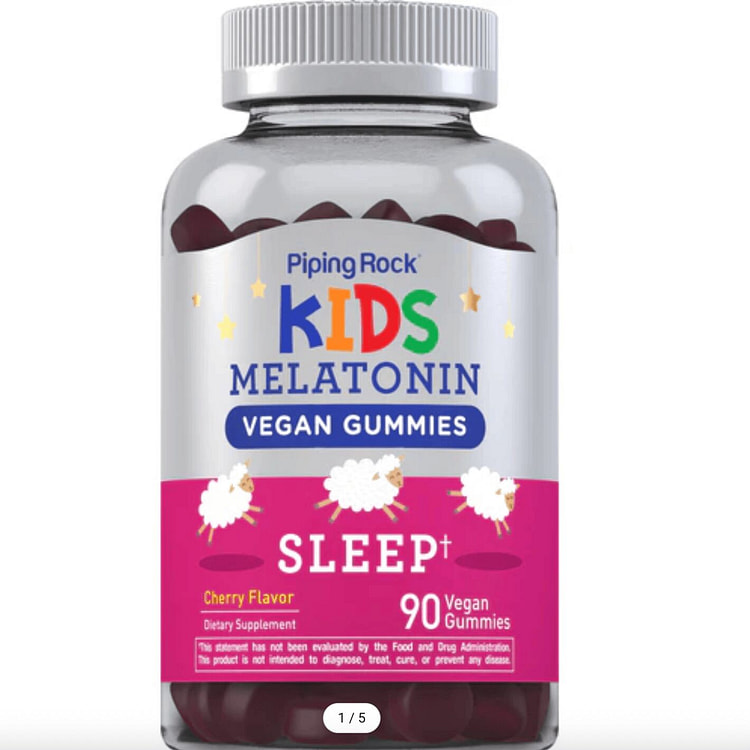 Kids Sleep Melatonin (Cherry), 90 Vegan Gummies 1 bottle