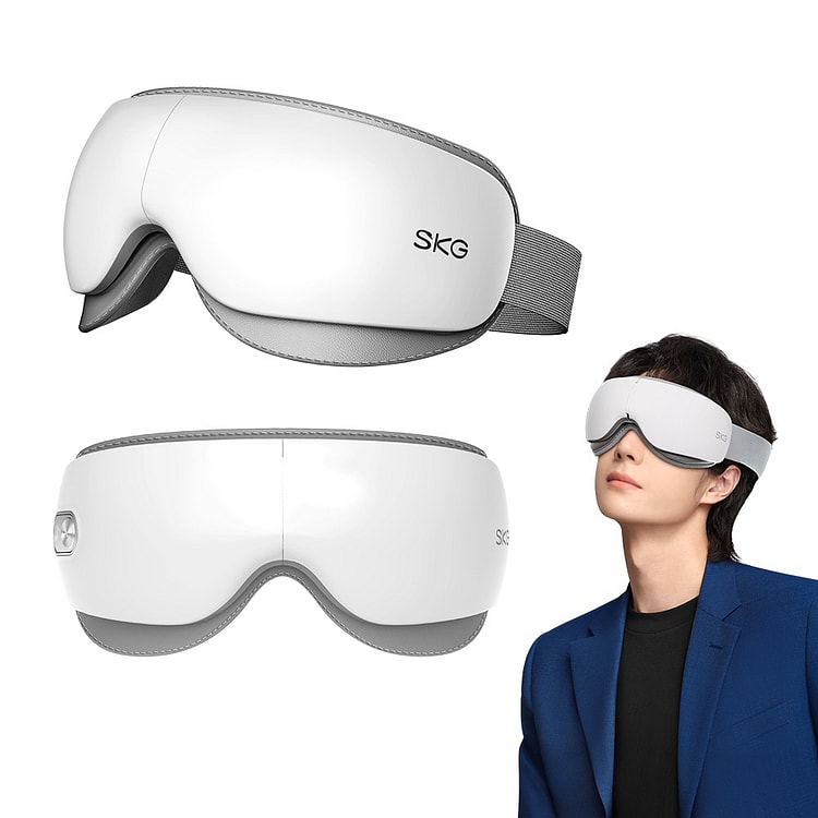 SKG Heated Portable Eye Massager ES500 (White) 1 count