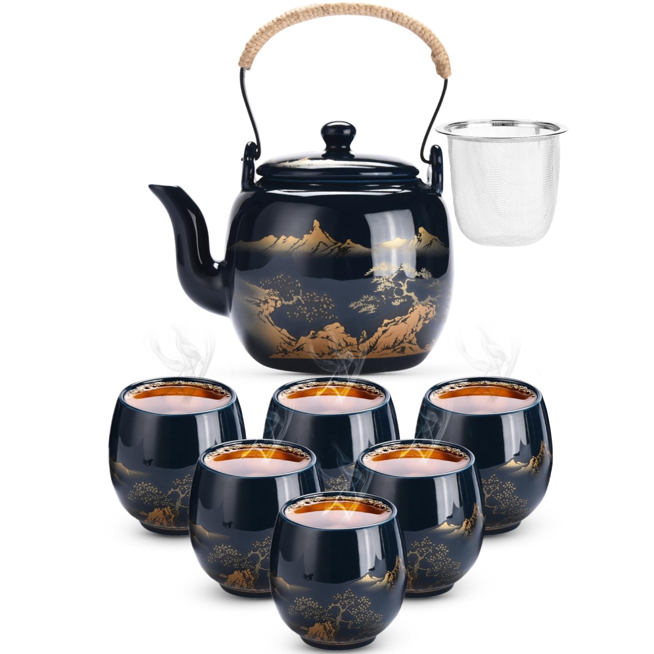 Tea Pot Sets,Set of 7 Decorative Tea Pot and Cups 1 개