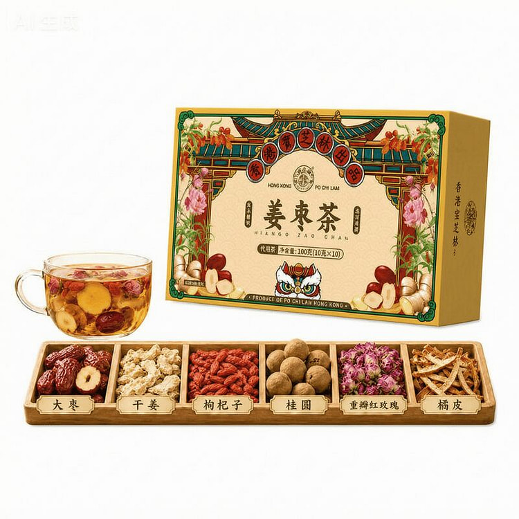 Po Chi Lam Ginger Jujube Herbal Tea 100g Box Pack 100 g
