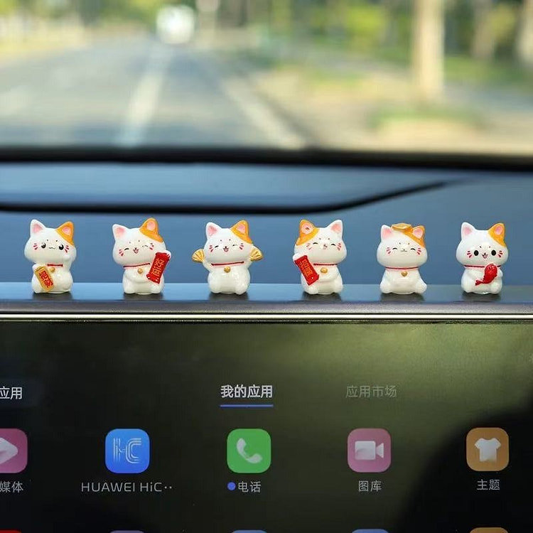 2025网红新款车载小摆件 《招财猫》带无痕胶