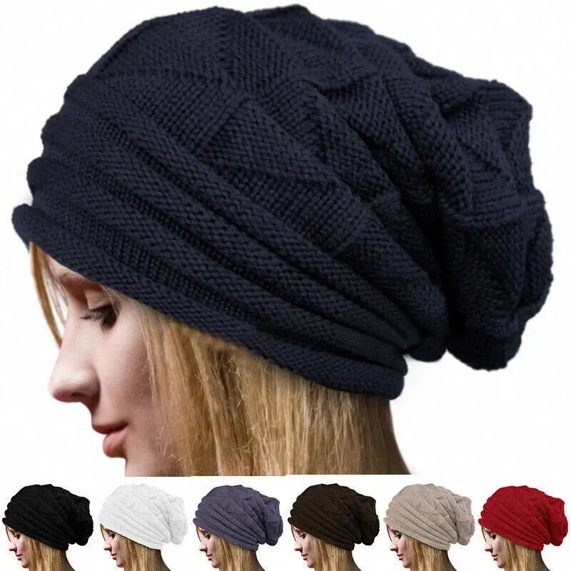Women’s Men Knit Slouchy Baggy Beanie Oversize Win 1 box